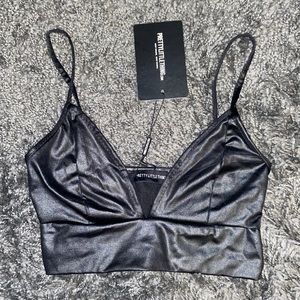 Black “Wet Look” Bralette